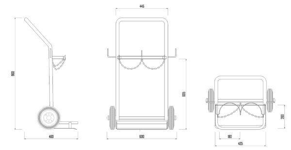 CRM014AB | Carrello trasporto bombole biposto 14 lt. BIANCO