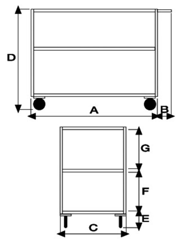 CRM040AP | Carrello Portatutto con 3 piani medi lisci