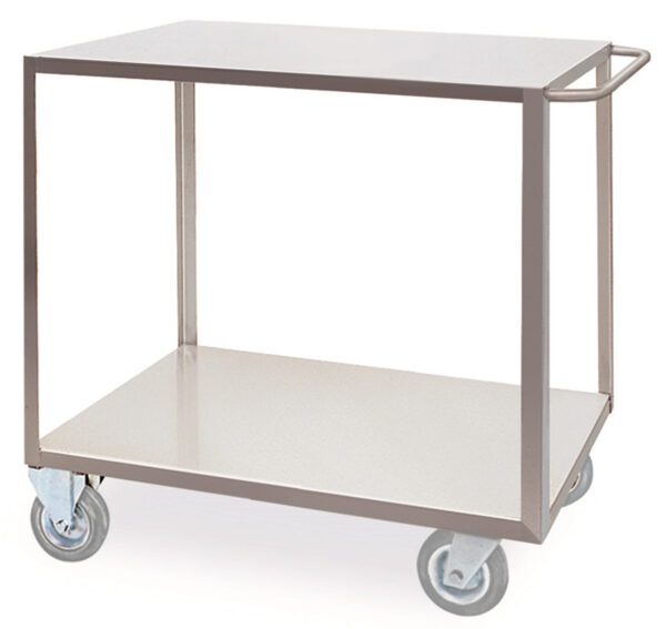 Carrello portatutto in acciaio inox con 3 piani con bordo contenimento