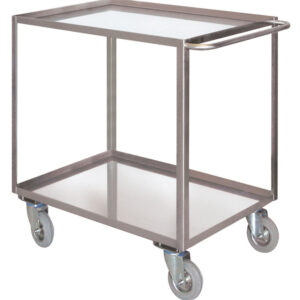 Carrello portatutto in acciaio inox con 3 piani con bordo contenimento
