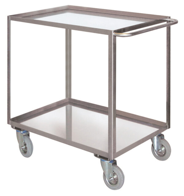Carrello portatutto in acciaio inox con 3 piani con bordo contenimento
