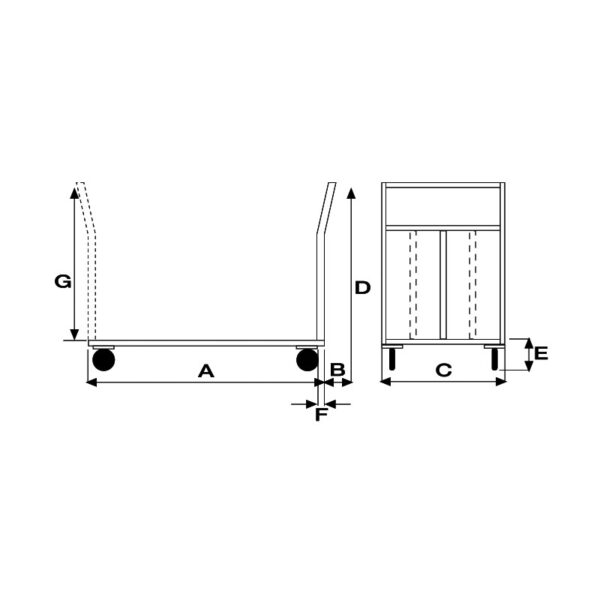 CRM042AGIR | Pianale Grande mm 600x900 con 4 ruote girevoli