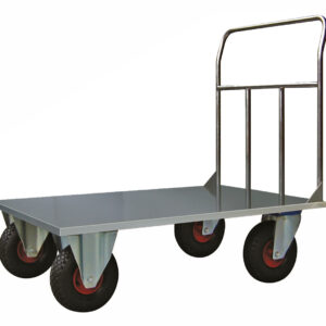 Pianale Maxi mm 1200x800 in acciaio inox con Ruote Pneumatiche