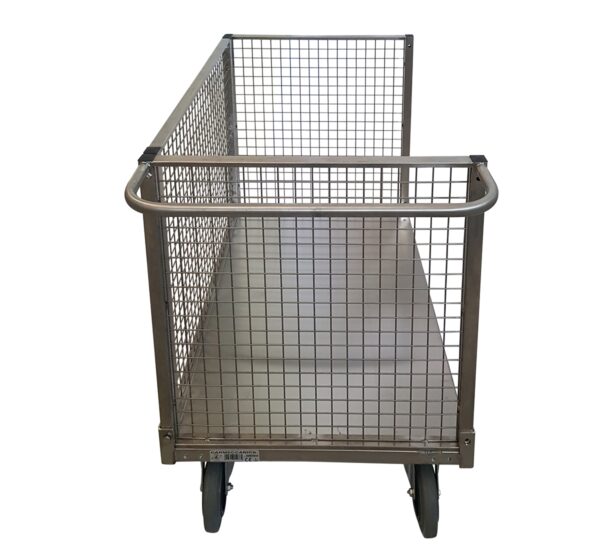 CRM058AINOX | Carrello Contenitore In Acciaio Inox Con 3 Sponde In Rete - immagine 4
