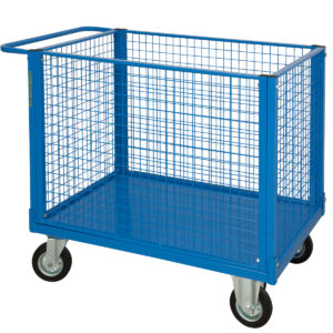 Carrello Contenitore con 4 Sponde in Rete con Ruote Girevoli