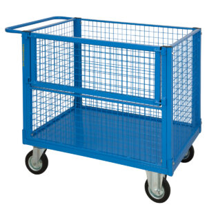 Carrello Contenitore Medio con 4 Sponde in Rete una Parzialmente apribile