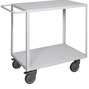 Carrello per uso Ufficio a 2 piani lisci - Ruote con Freno di Stazionamento