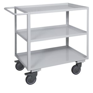 Carrello Office con 2 piani grandi con bordo