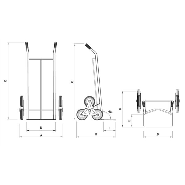 CRM106 | Carrello Portacasse a 3 Ruote - Saliscale