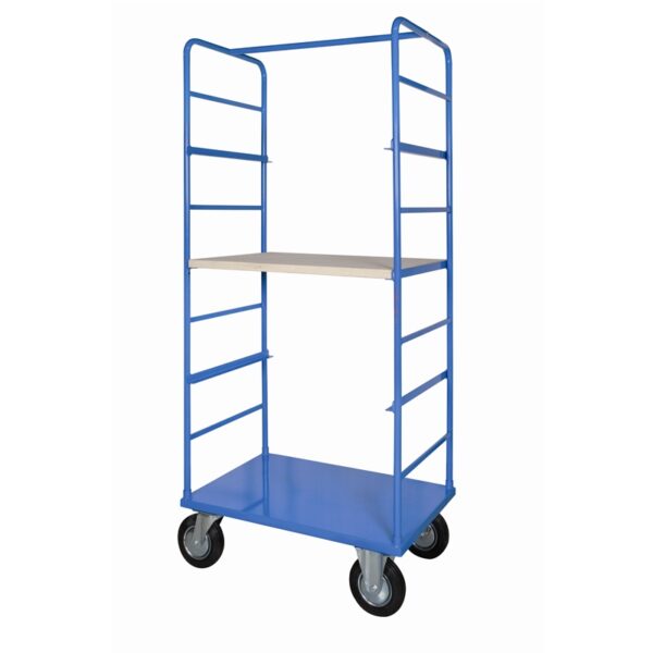 Carrello a ripiani in acciaio