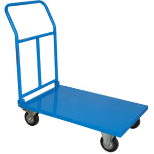 Carrello a 4 ruote con piano in lamiera e manico chiudibile