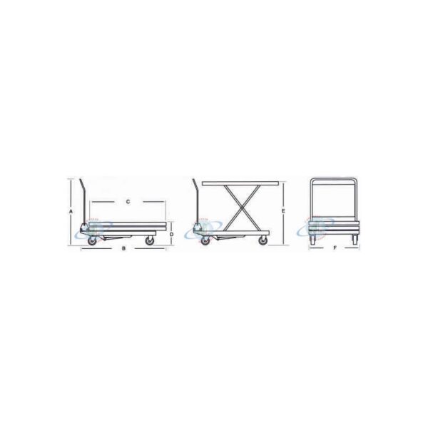 PC150 | Piattaforma elevatrice carrellata 150 Kg