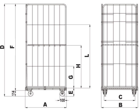 ROLLMAXI04 | Roll Container MAXI In Rete - Rollcontainer Scaffale - immagine 5