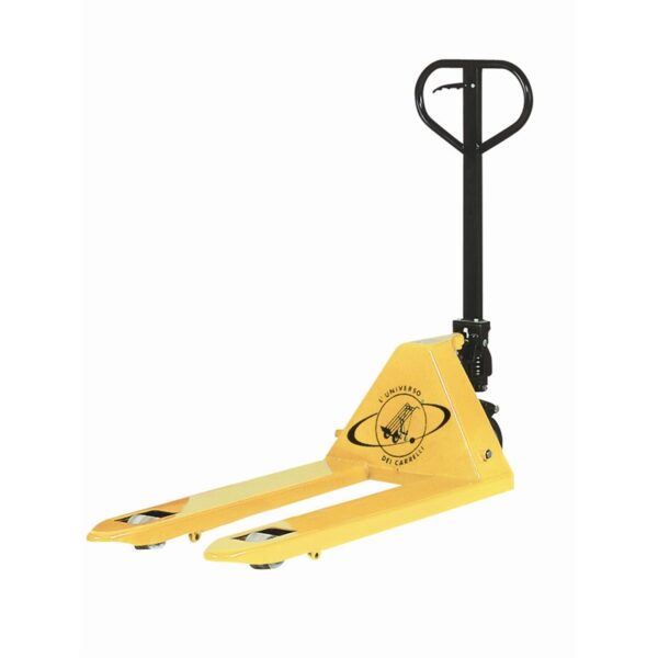 Transpallet Standard da 2.500Kg con pompa monoblocco in alluminio | 2 Rulli Anteriori