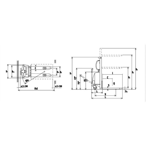 Sollevatore semi-elettrico alzata mm 1.600